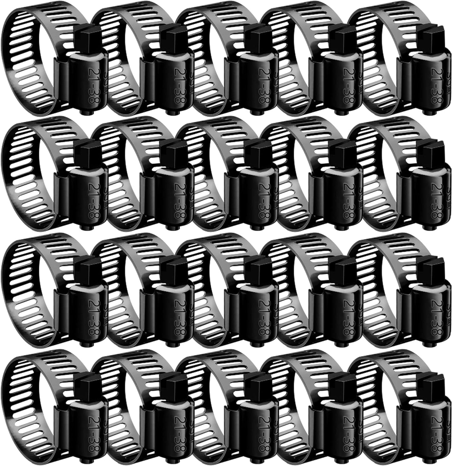Premium Stainless Steel Hose Clamp Kit - Set of 20 Assorted Sizes - Botten