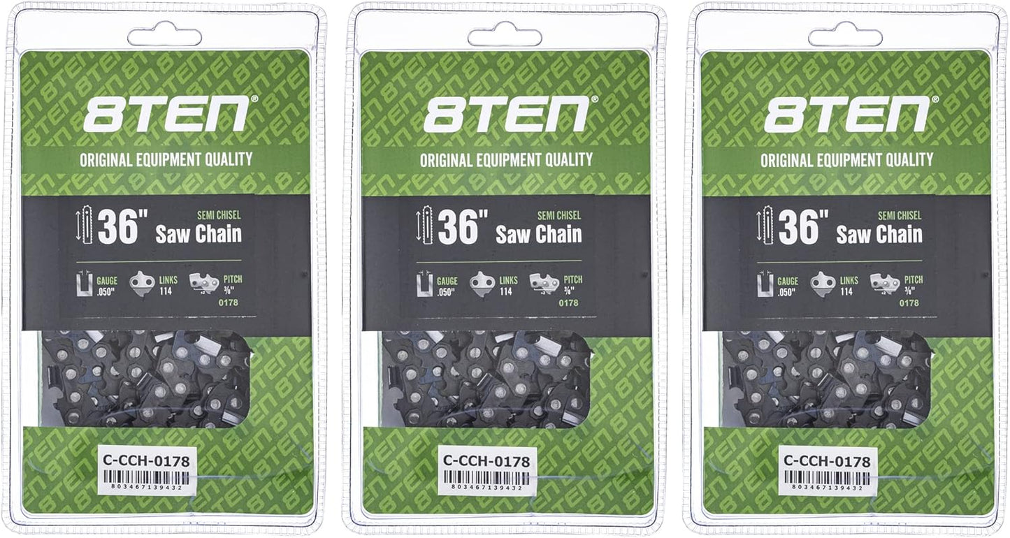 8TEN Semi Chisel Chainsaw Chain 36 Inch for Stihl MS 390 440 660