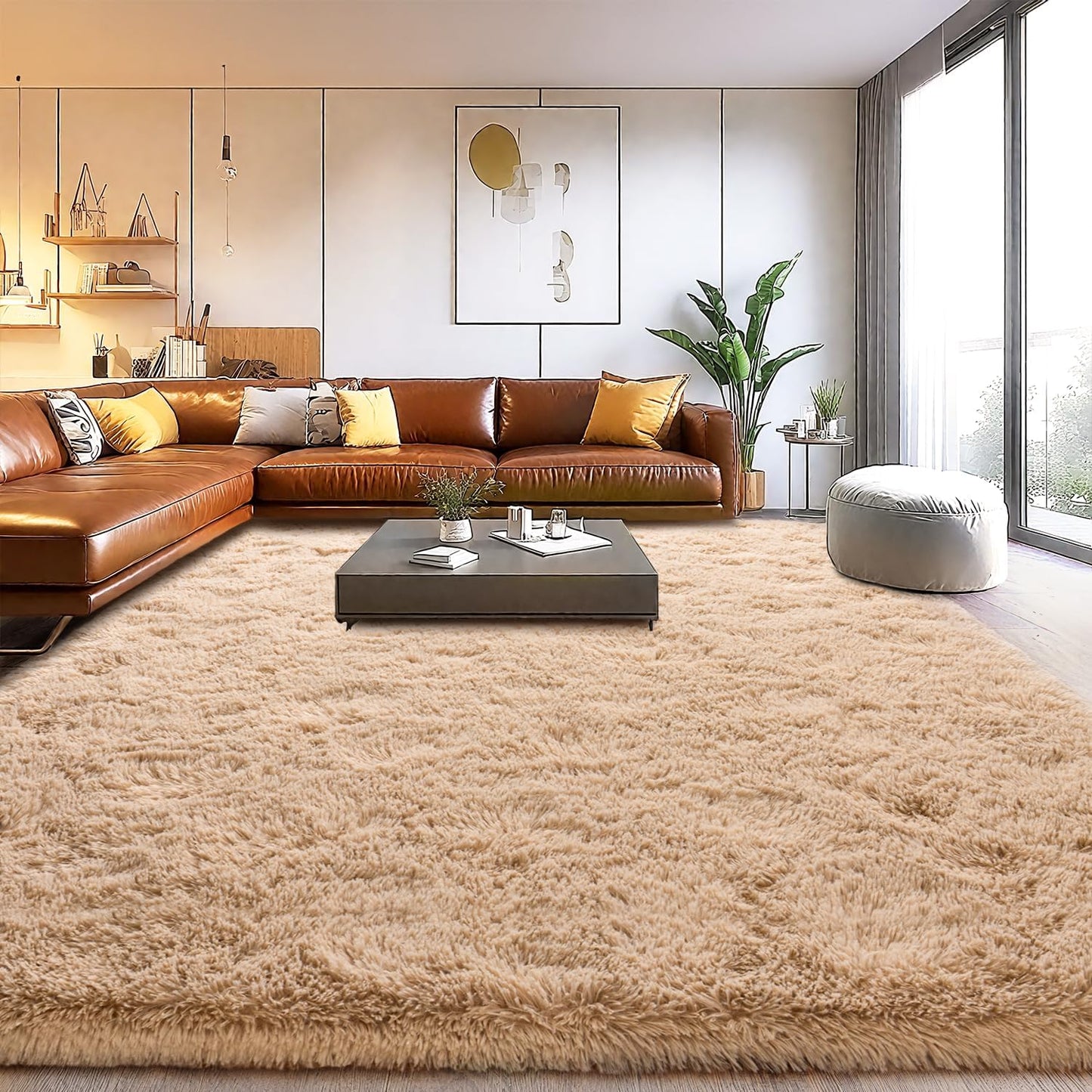 Soft Shaggy Area Rugs for Living Room, Fuzzy 6x9 Feet Carpet