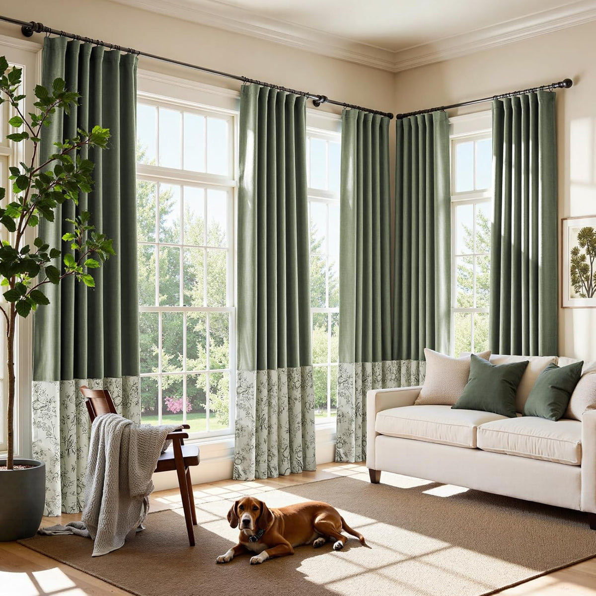 jinchan Faux Linen Blackout Curtains for Bedroom, 84 Inch Length