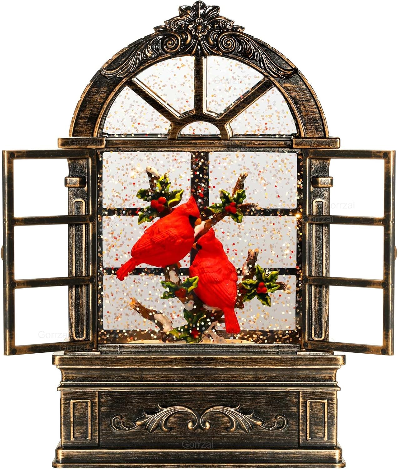 Cardinal Snow Globe Lantern for Magical Christmas Decor
