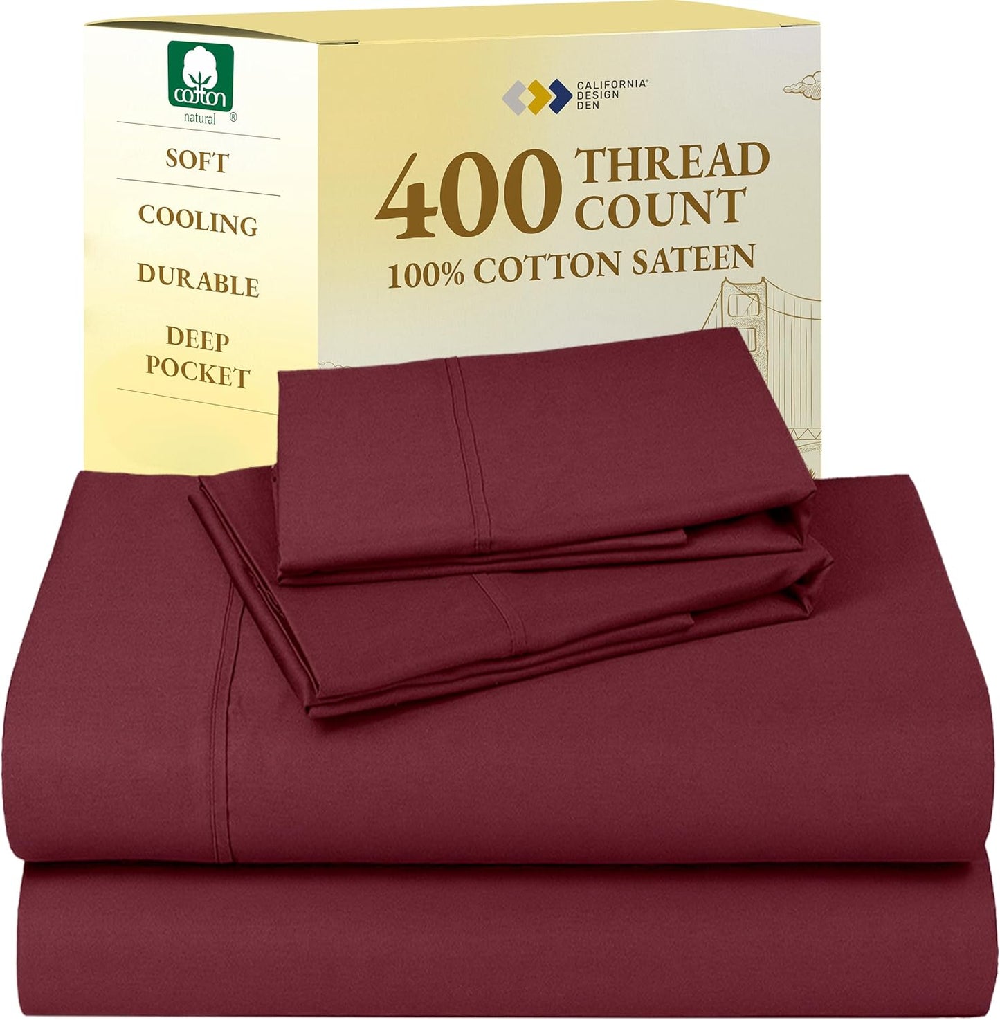 California Design Den King Size Sheets Set - Soft 400 Thread Count