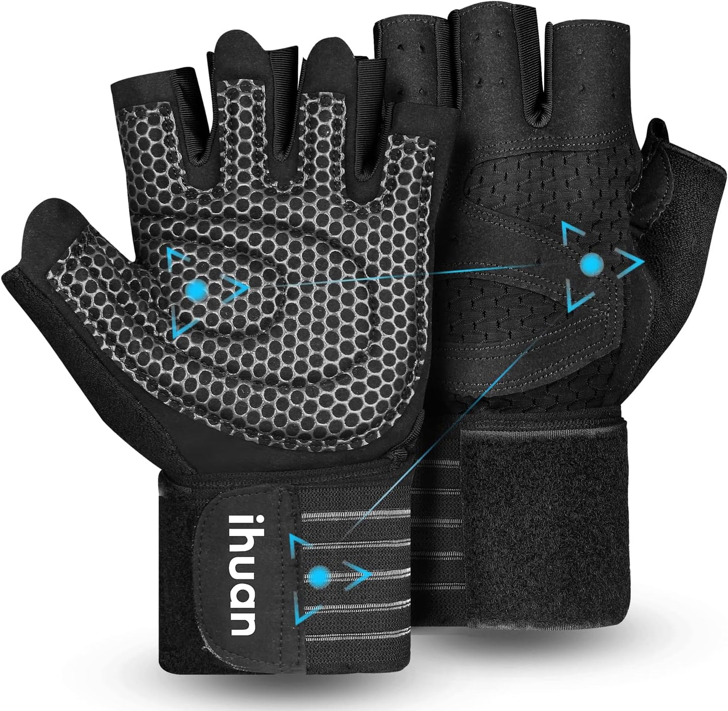 ihuan Ventilated Weight Lifting Gloves: Full Palm Protection