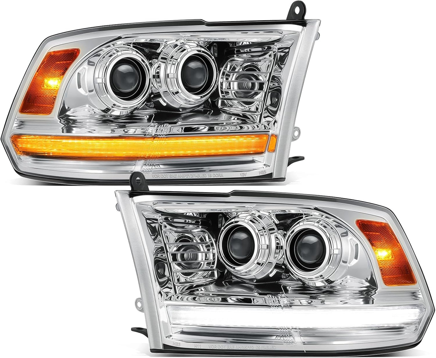 Partsam Full LED Headlights Assembly for 2009-2018 Ram Models