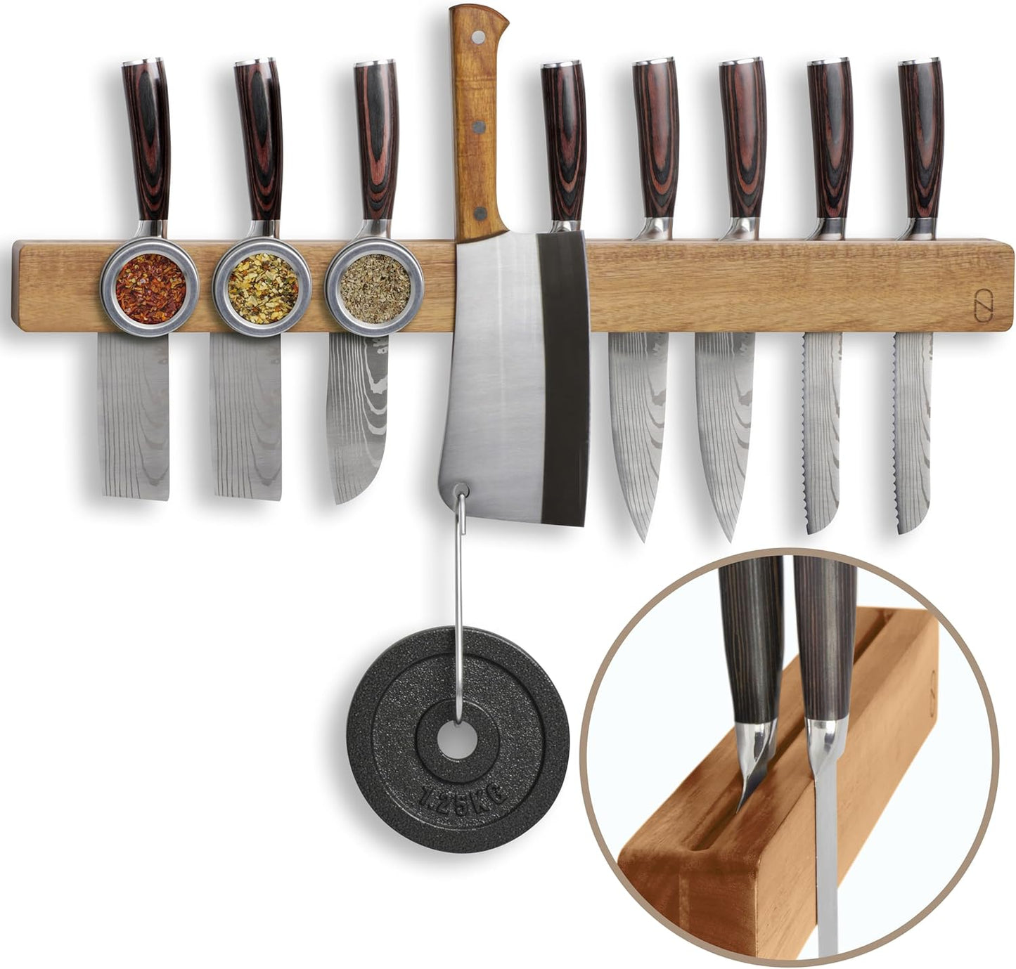 Premium 24in Magnetic Knife Holder for Wall - Elegant Storage