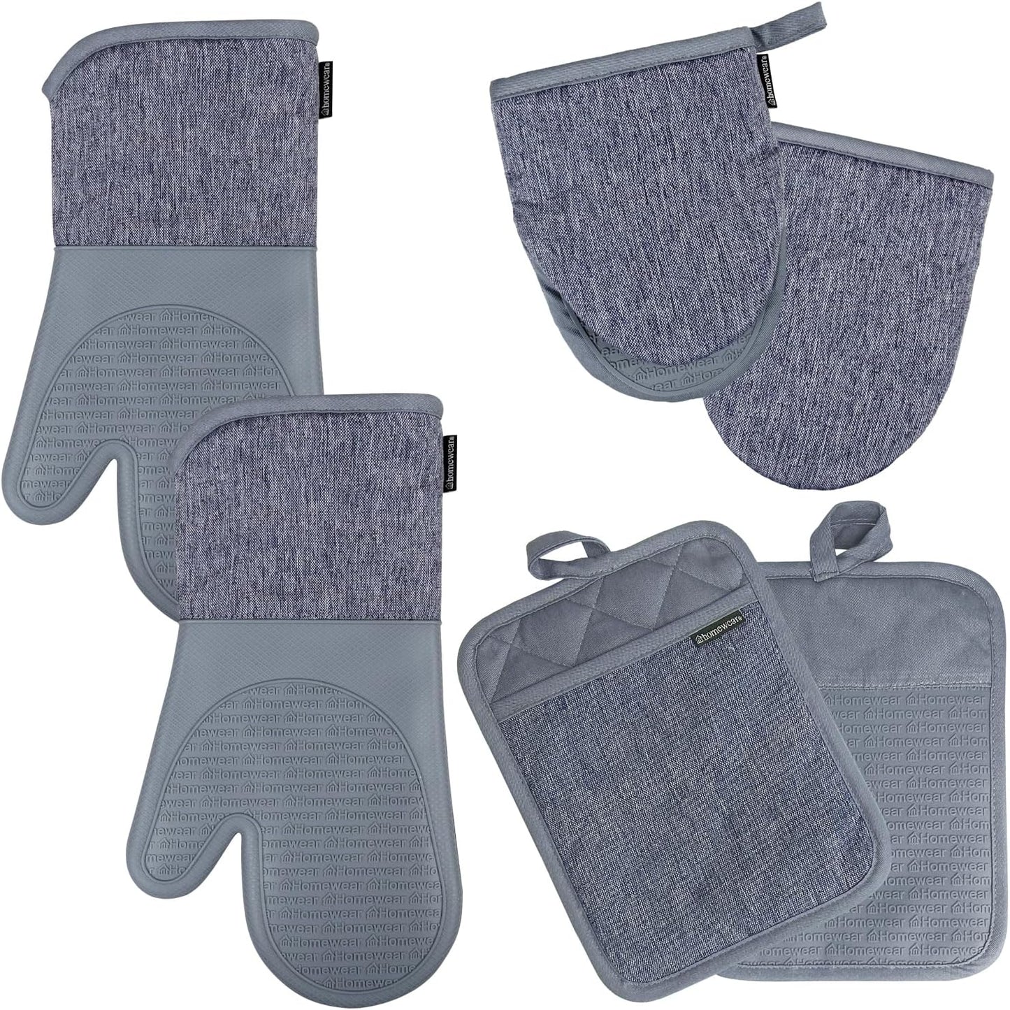 6-Piece Silicone Kitchen Mitt Set, Heat Resistant