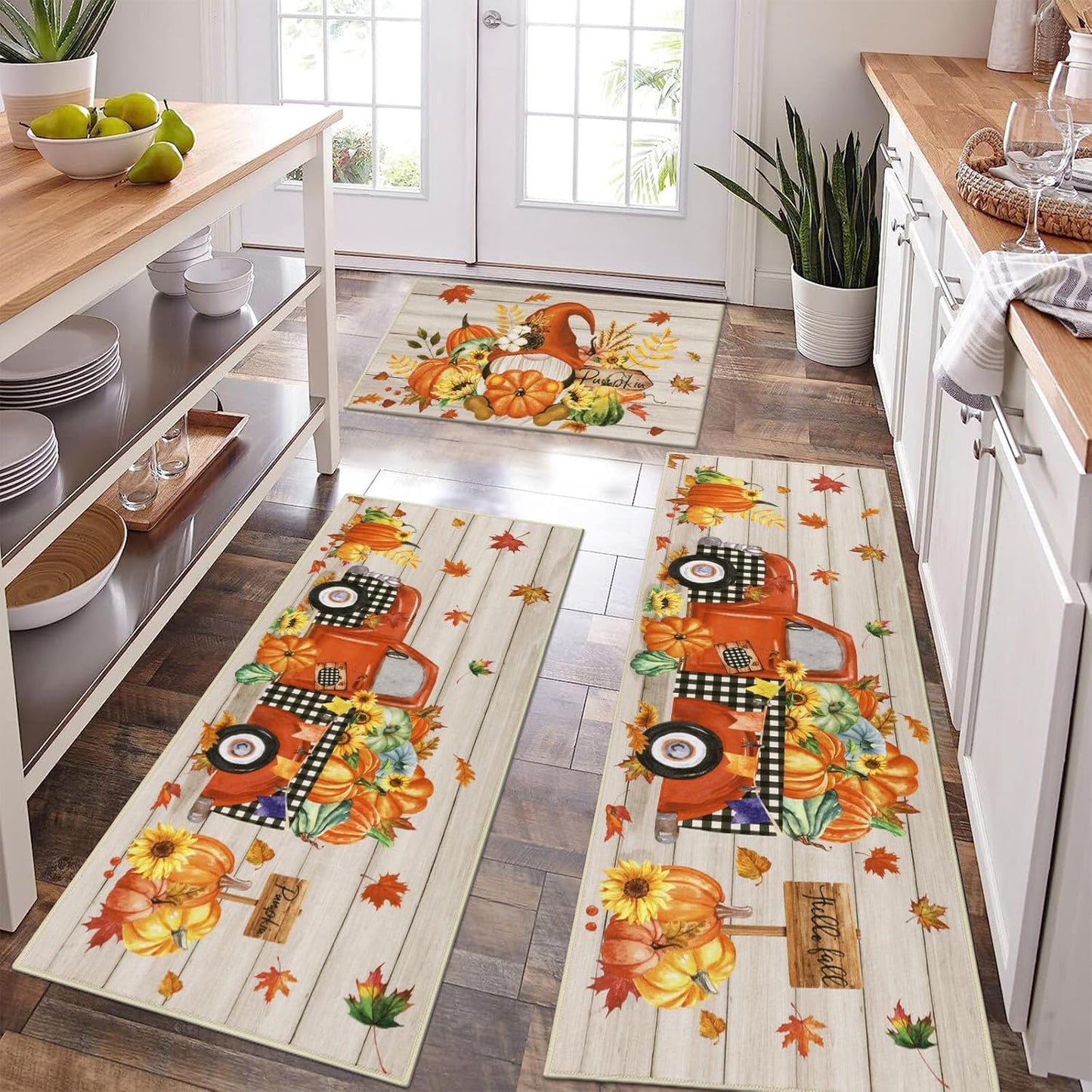 Pauwer Fall Kitchen Rugs Set of 3 for Autumn Decor