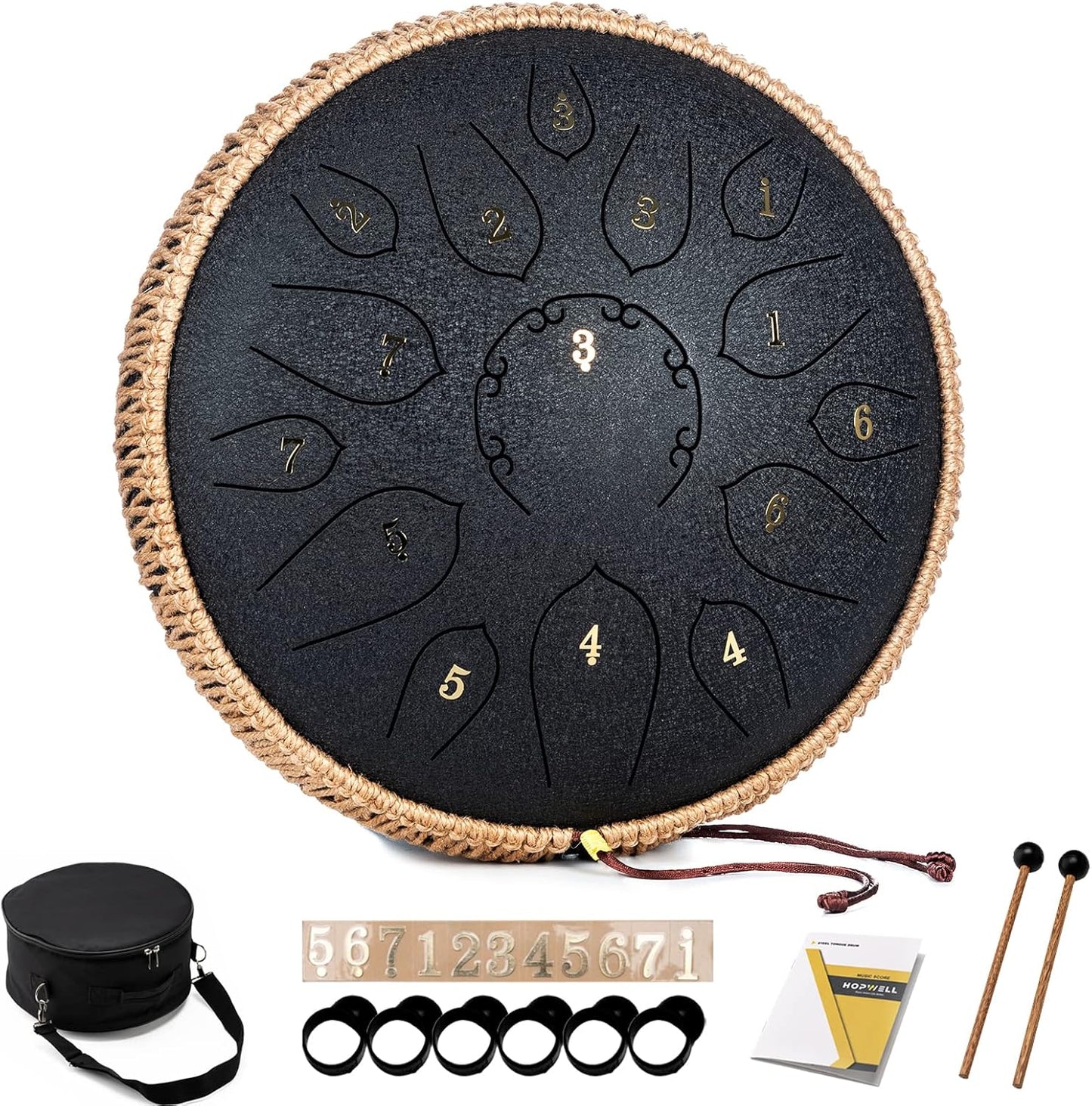 15 Note Steel Tongue Drum - Hand Pan Drum for All Skill Levels