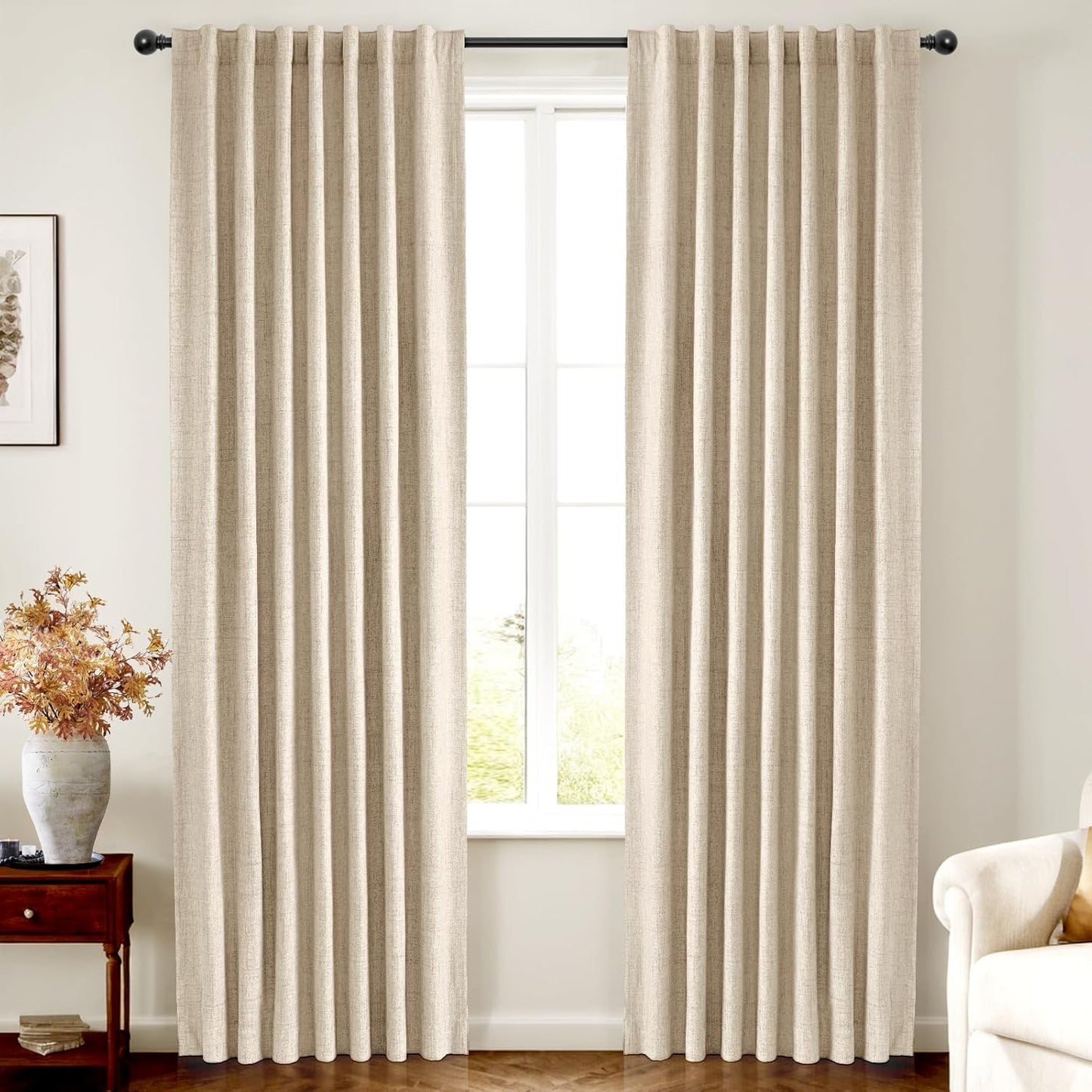 INOVADAY 100% Blackout Curtains for Bedroom - 102 in Length