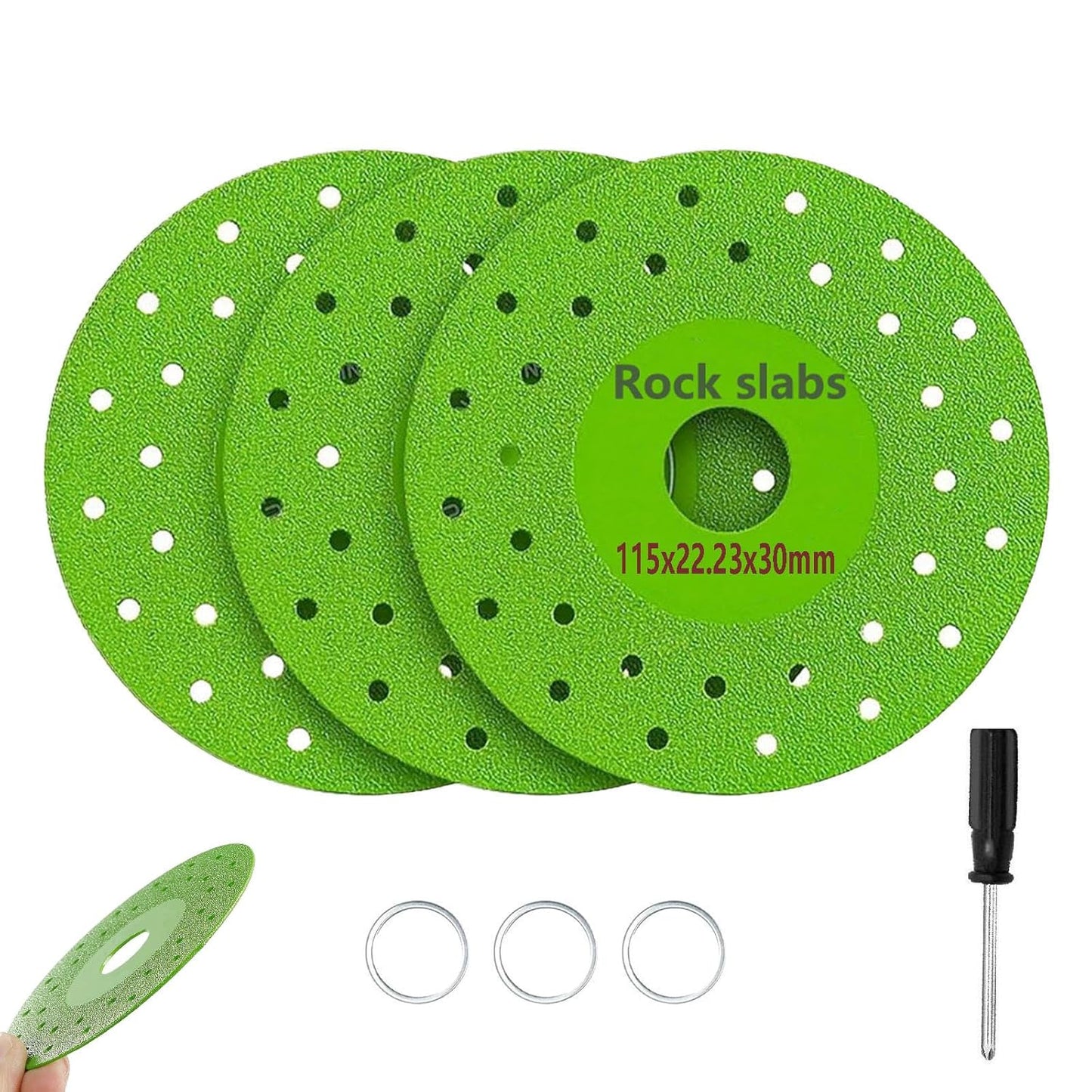 Diamond Chamfered Blades: 3 Pack 4.5in Rock Cutting Discs