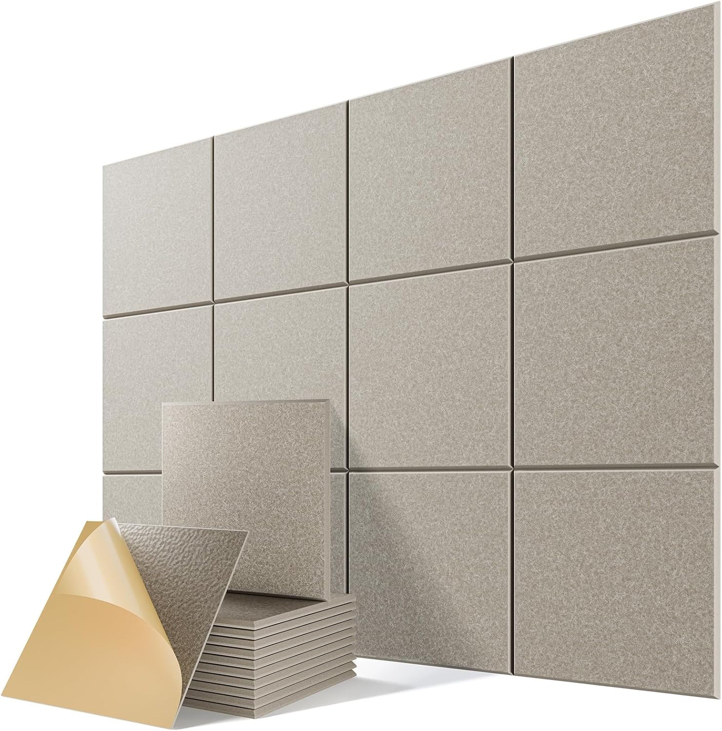 12 Pack Self-Adhesive Acoustic Panels for Soundproofing Needs