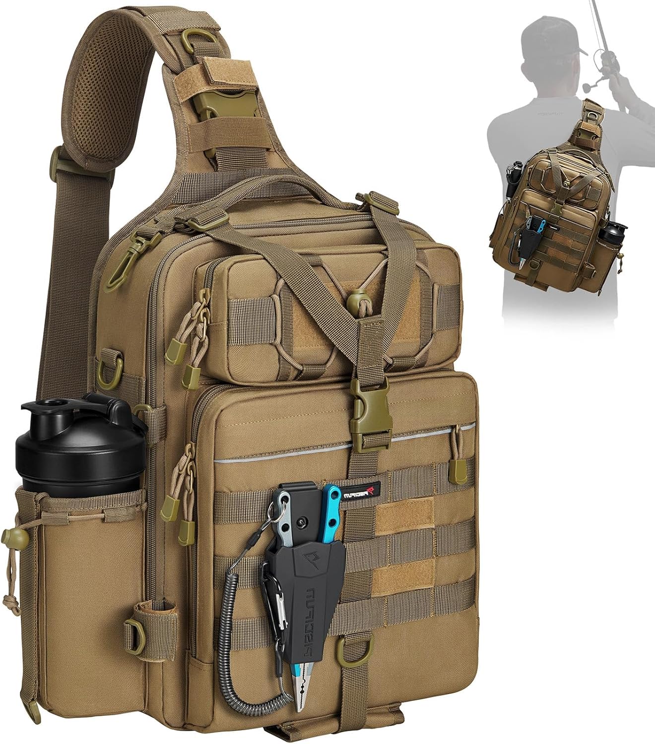 Lightweight Fishing Backpack with Rod Holder for Outdoor Adventures