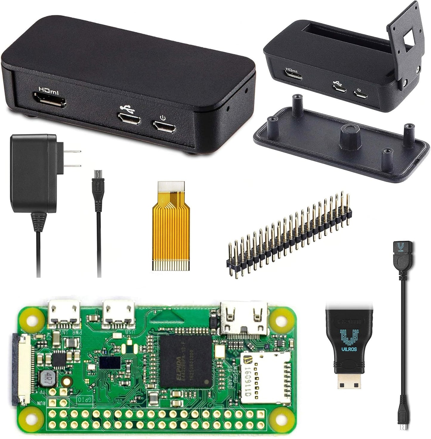 Raspberry Pi Zero W Basic Starter Kit with Black Case Included