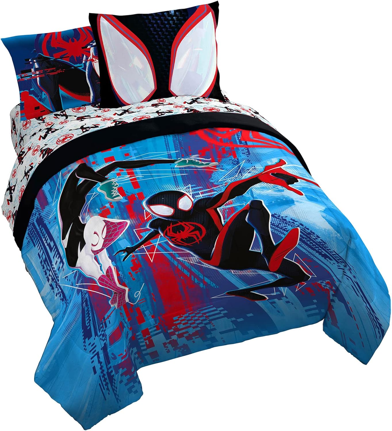 Marvel Spiderman Across The Spider-Verse Glitch Queen Bed Set