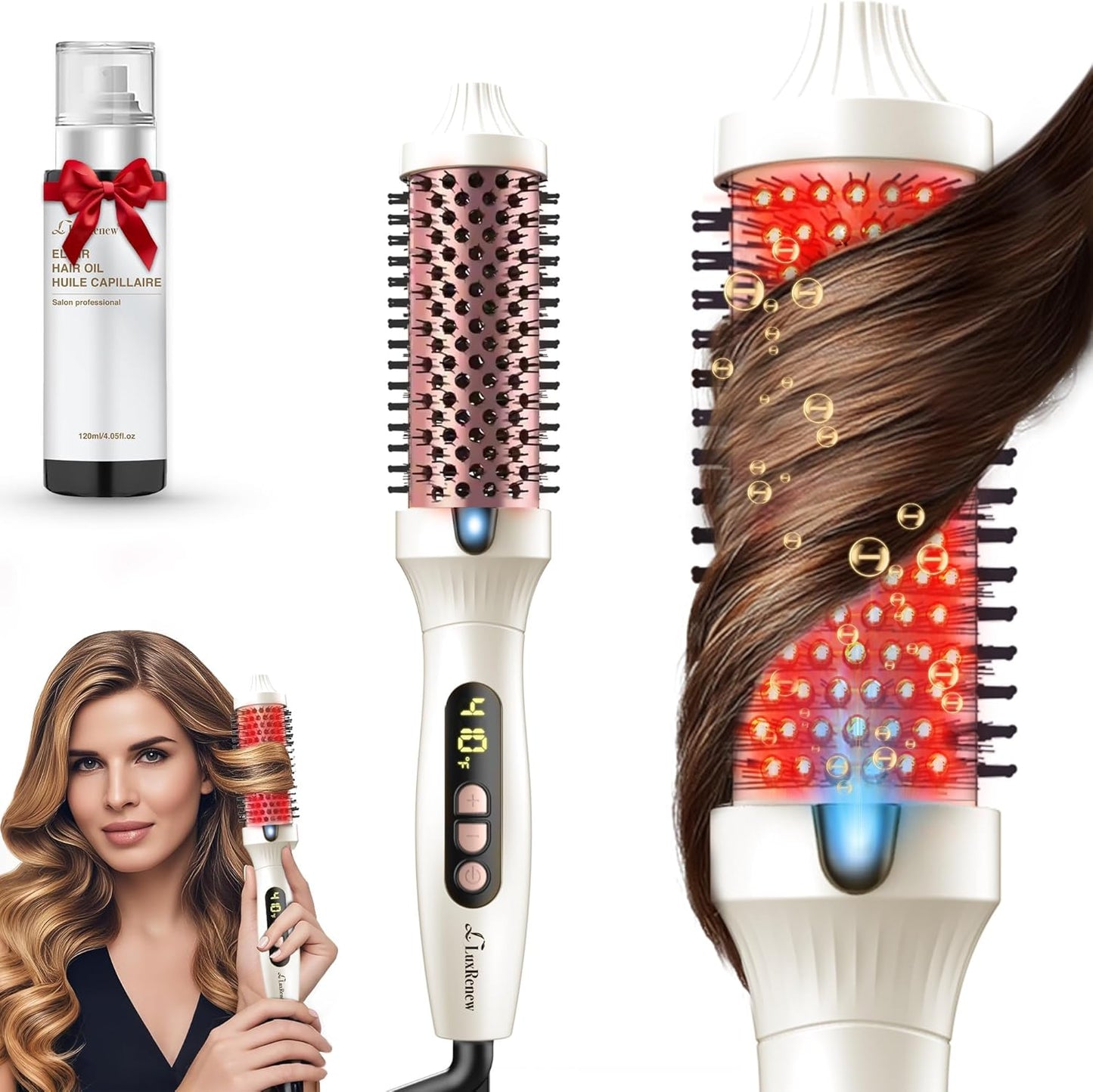 Infrared Bounce Brush with Negative Ion Technology for All Hair Types