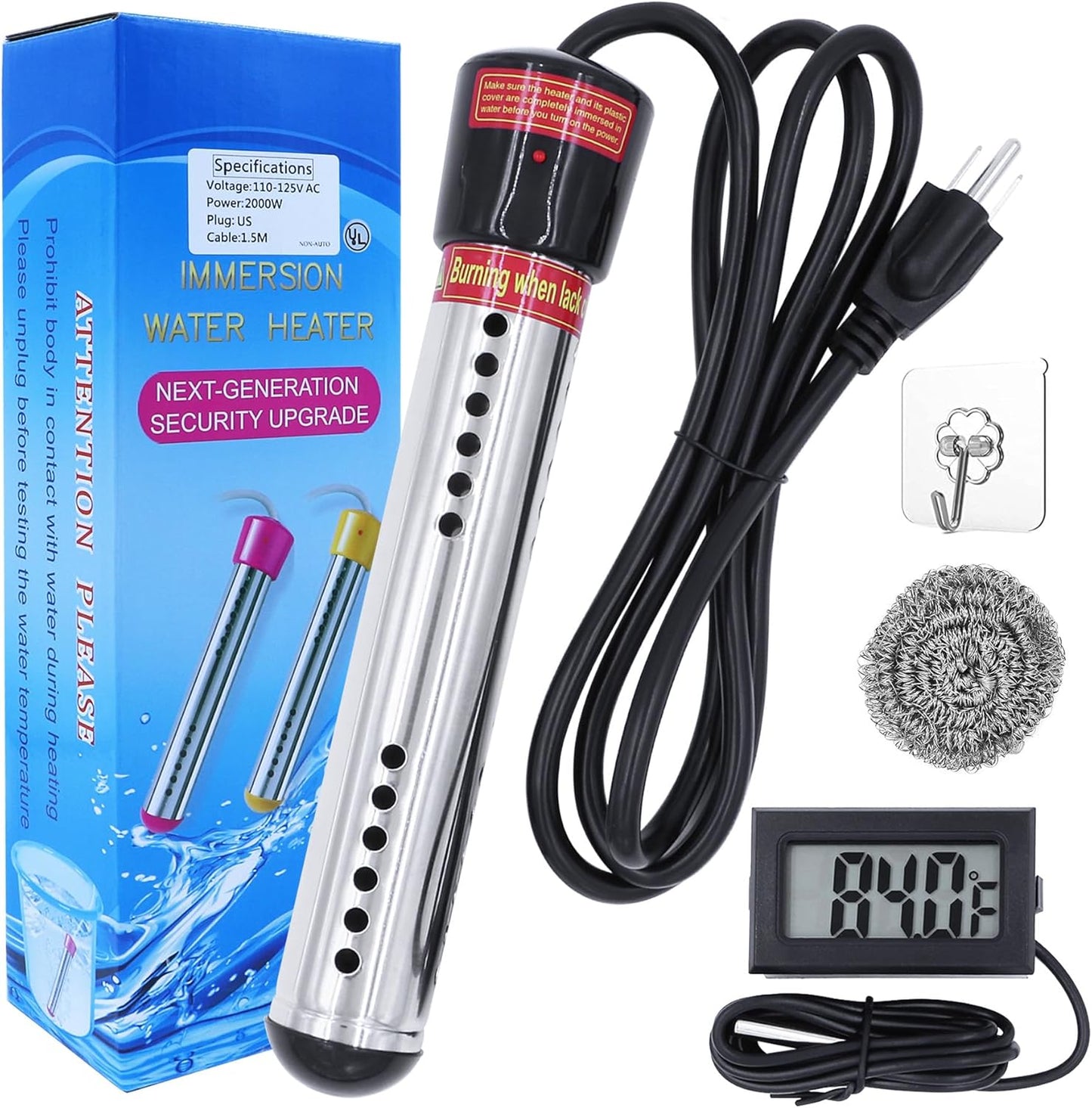 Fast Heat 5 Gallons in Minutes! LISTENJIALE 2000W Water Heater