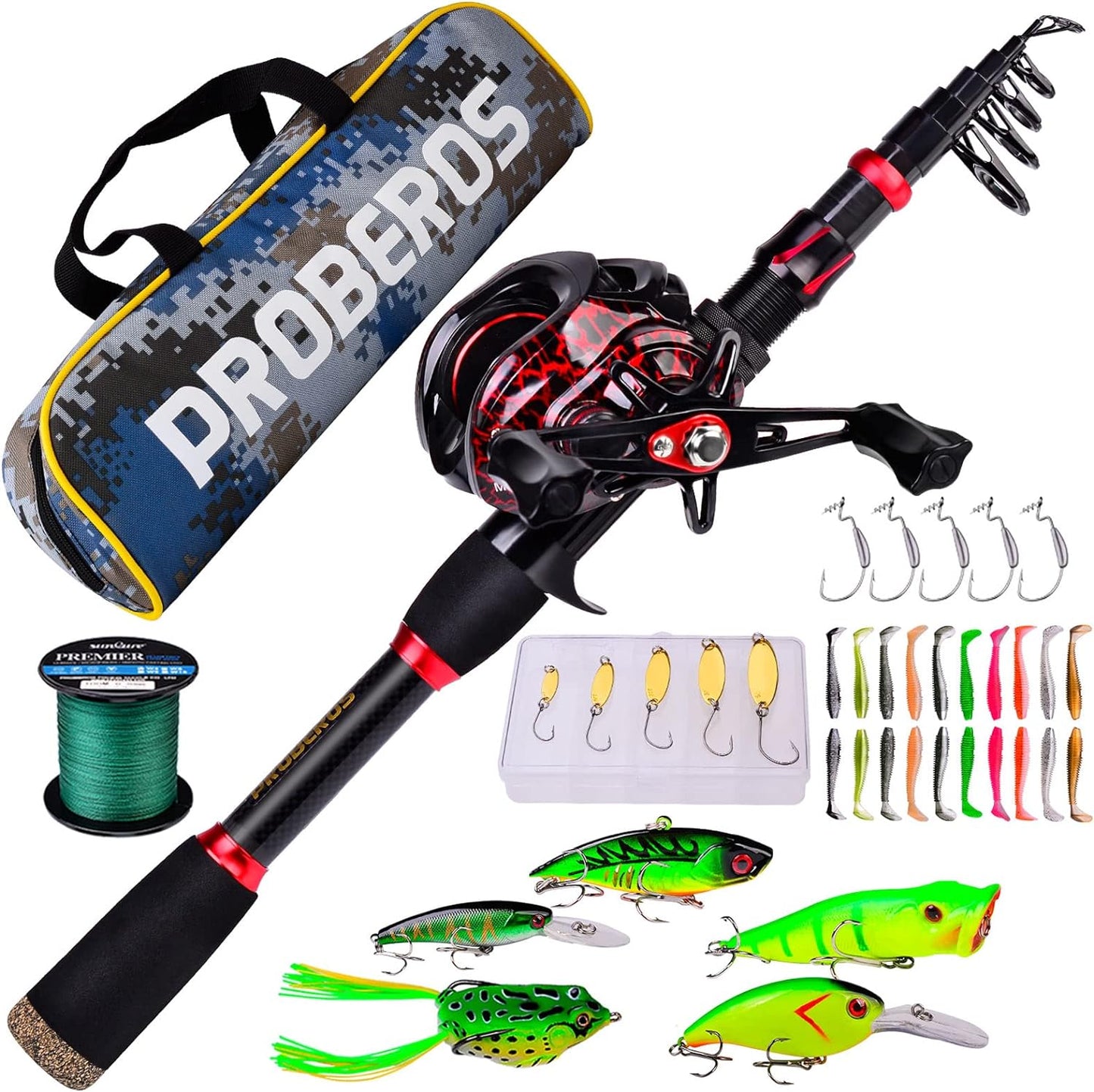 PROBEROS Telescopic Fishing Rod Combo - Ultimate Performance!