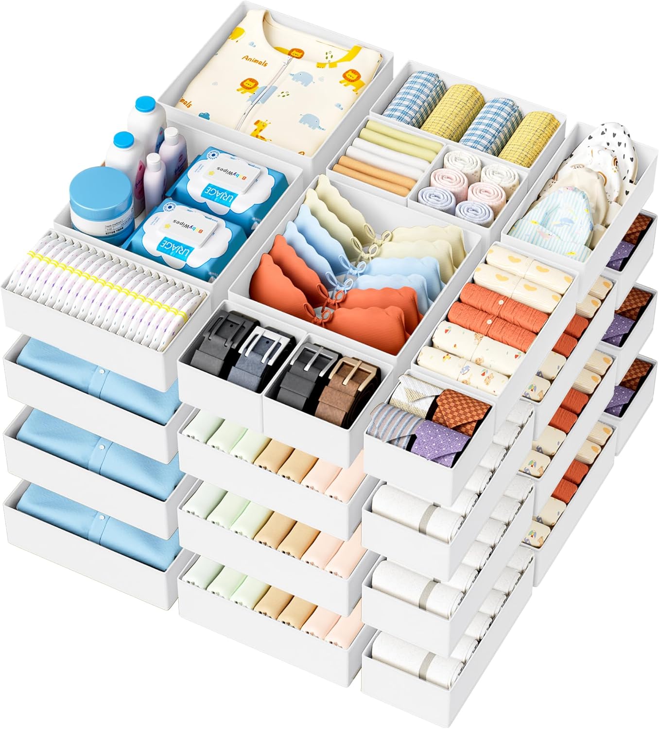 DIMJ Drawer Organizer Clothes 20 Pack for Tidy Storage Solutions