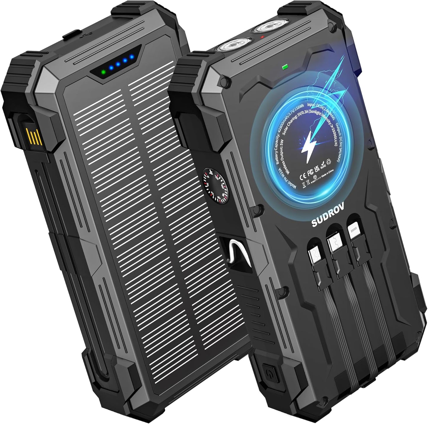 High-Capacity Solar Power Bank: Fast Charge Anywhere!