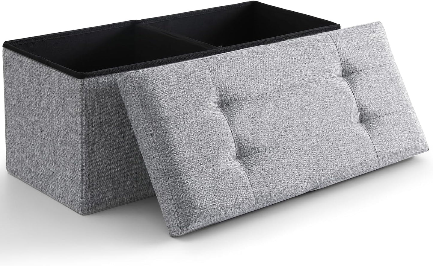 Cuyoca Foldable Seat Footrest Shoe Bench with 75L Storage Space