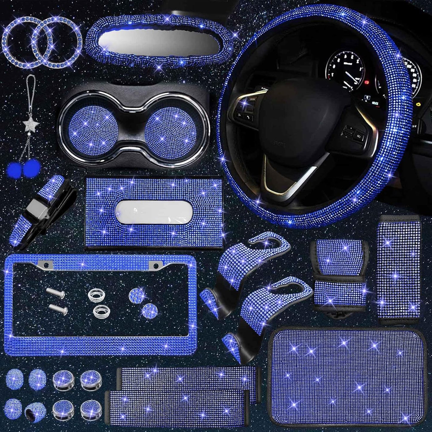 25PCS Bling Car Parts Set for Stylish Vehicle Accessories