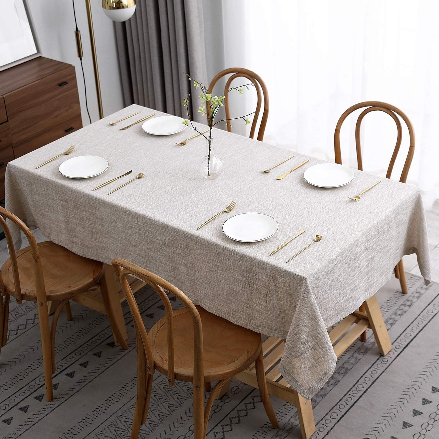 Maxmill Flaxy Faux Linen Table Cloth for Elegant Dining Events