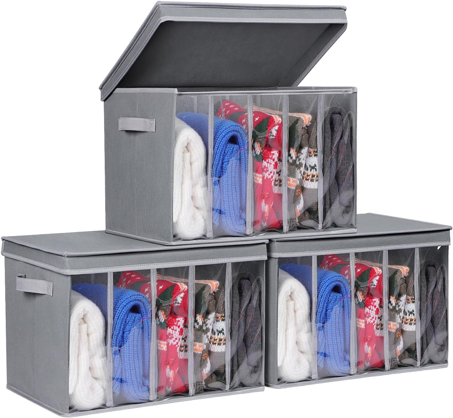 Zilink Upgraded Sweater Storage Organizer with Lids and Grids