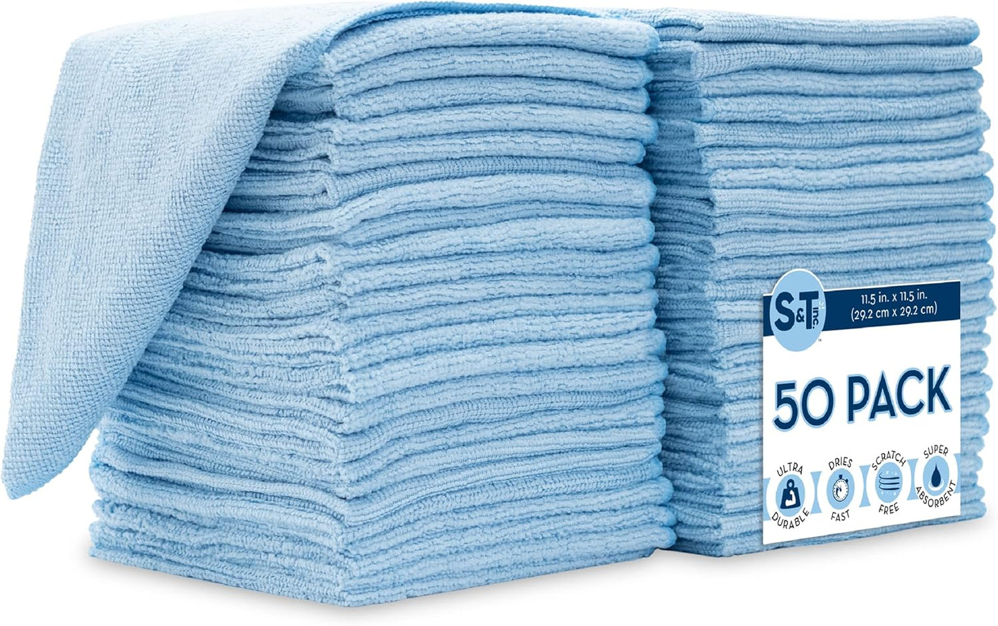 50 Pack Microfiber Cleaning Cloths - Reusable & Versatile!