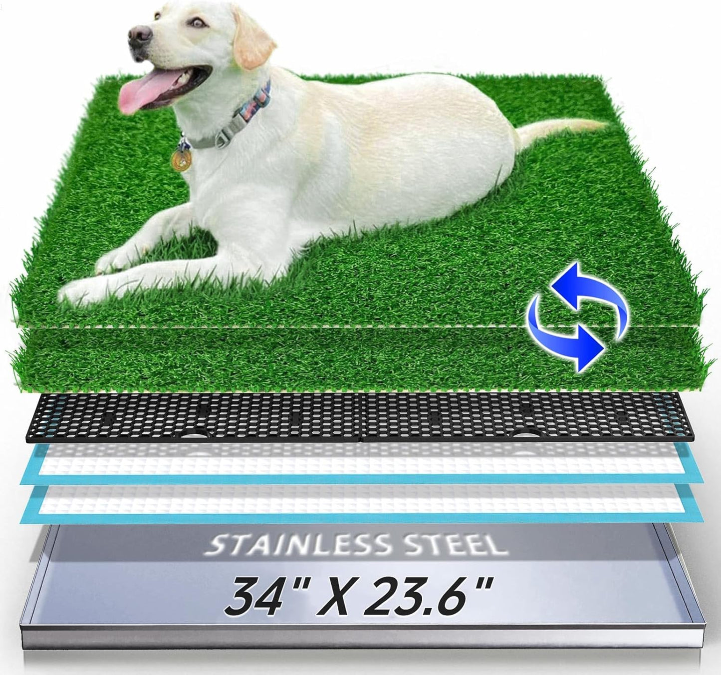 Dog Grass Pad with Tray for Indoor and Outdoor Potty Training