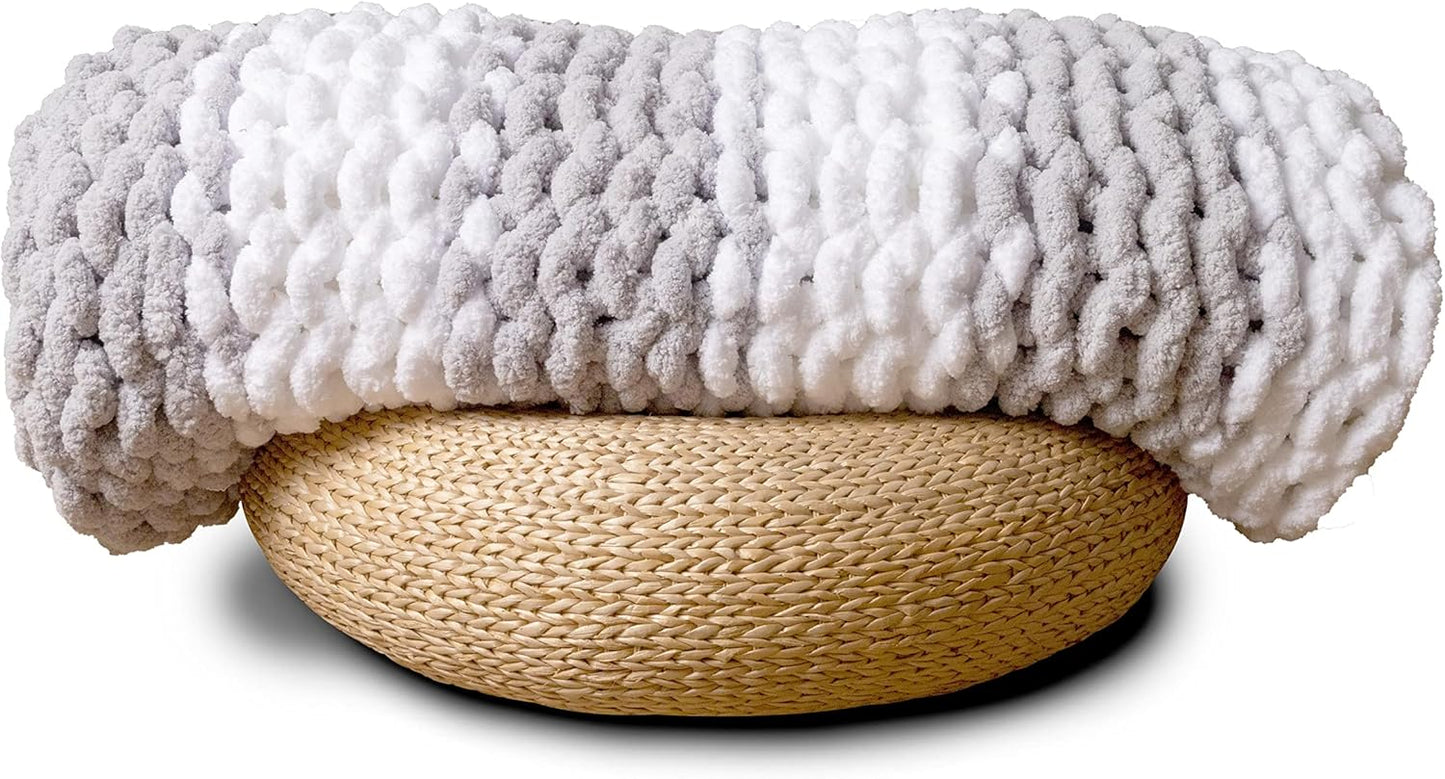 Adyrescia Chunky Knit Blanket Throw - Cozy Hand Knit Comfort