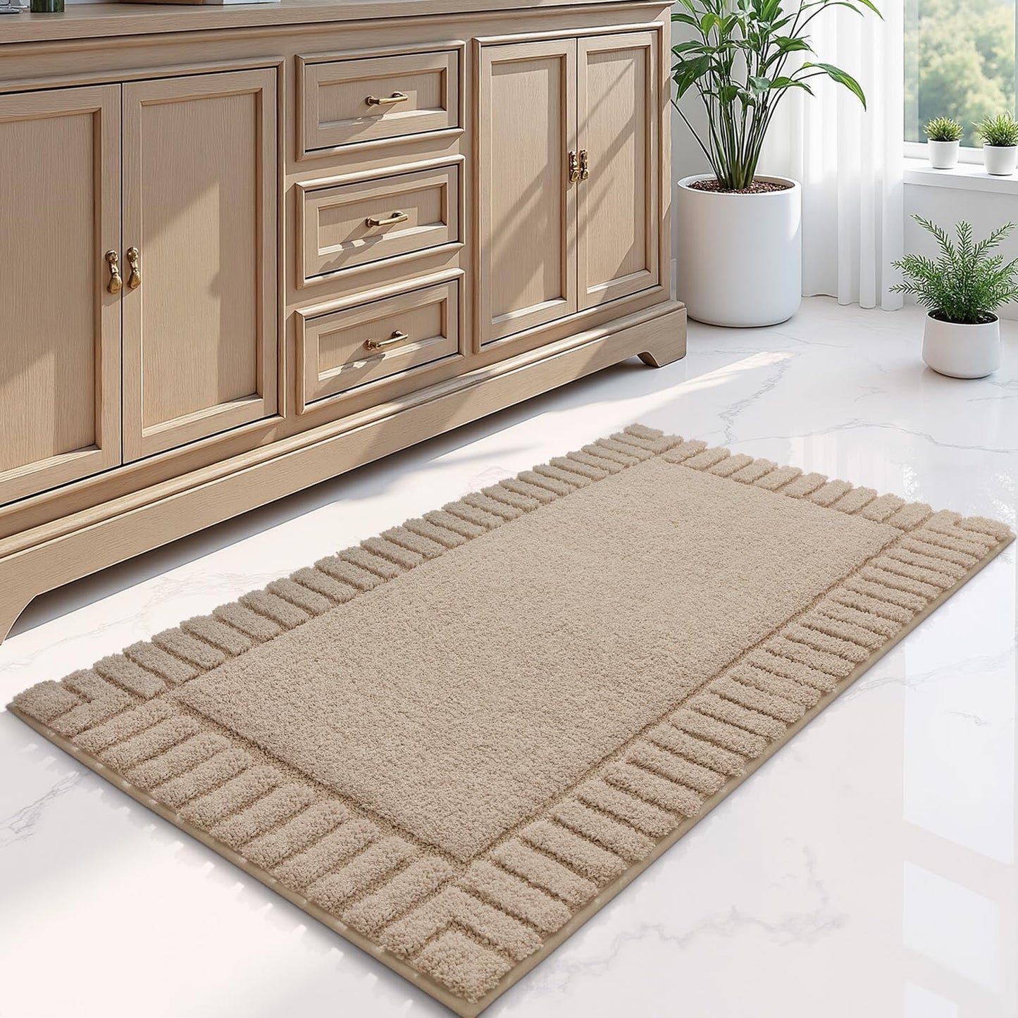 LUMI Bathroom Rugs Non Slip Plush Microfiber Bath Mat 24x43