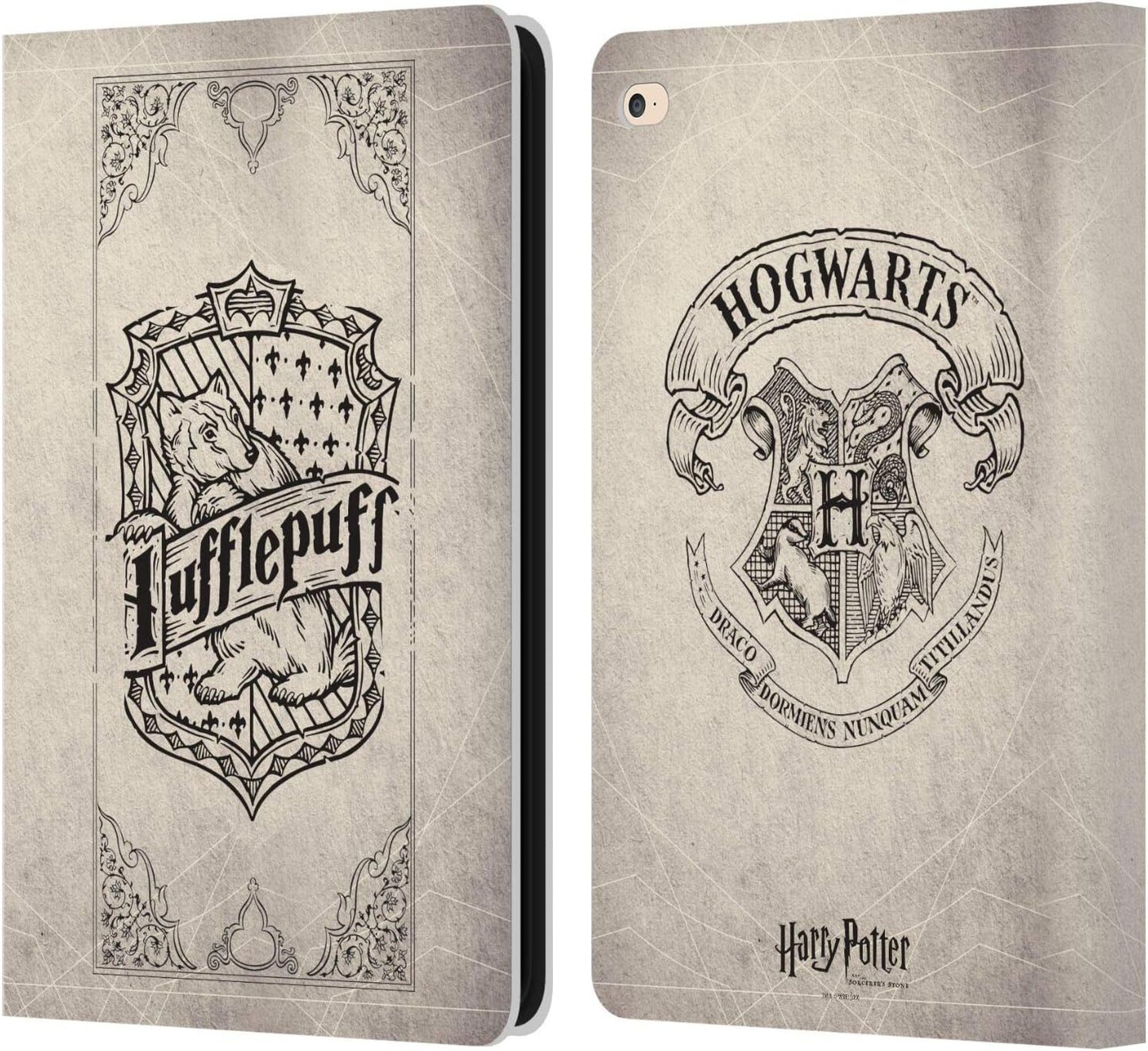 Harry Potter Hufflepuff Parchment Leather Wallet Case for iPad Air 2