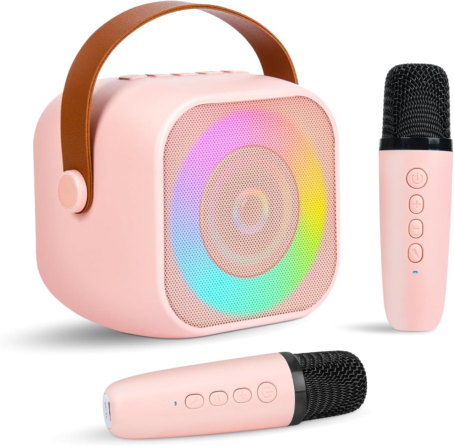 Kids Portable Karaoke Machine - Gift with 2 Mics & Lights