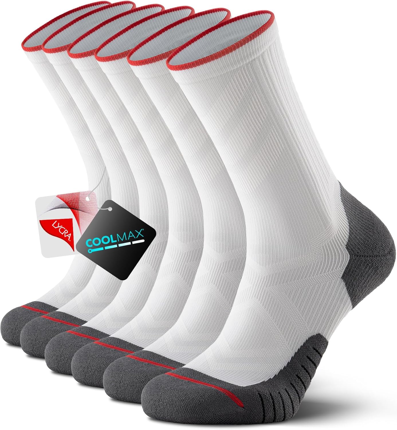 COOLMAX Performance Running Socks for Men and Women, Cushioned