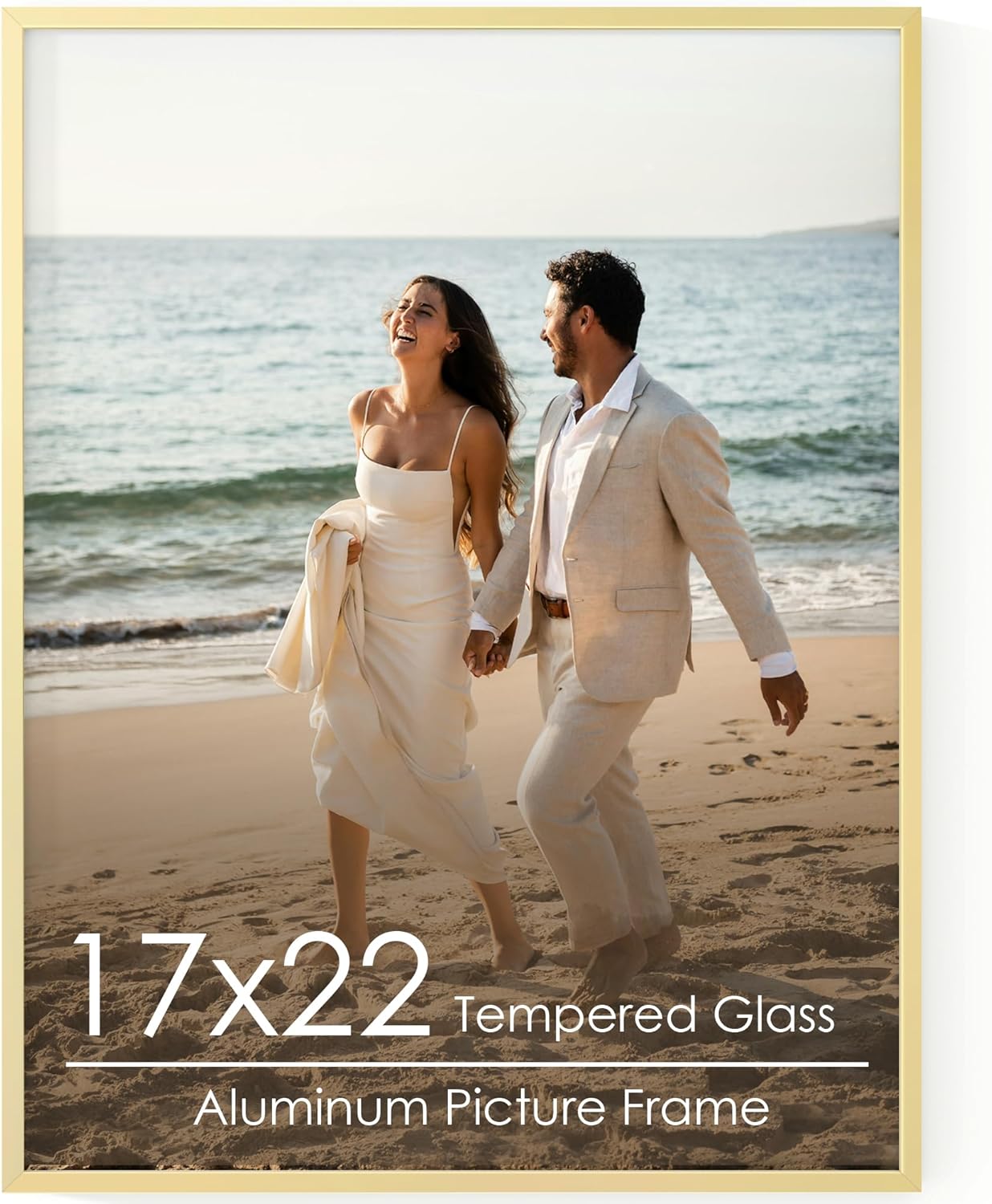 17x22 Metal Picture Frame - Gold Aluminum Frame for Art