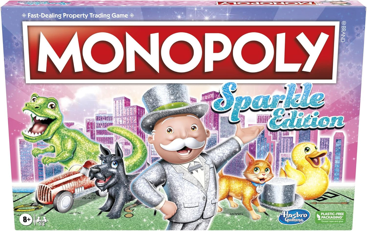 Sparkling Monopoly Board Game - Glittery Tokens & Pearlescent Dice