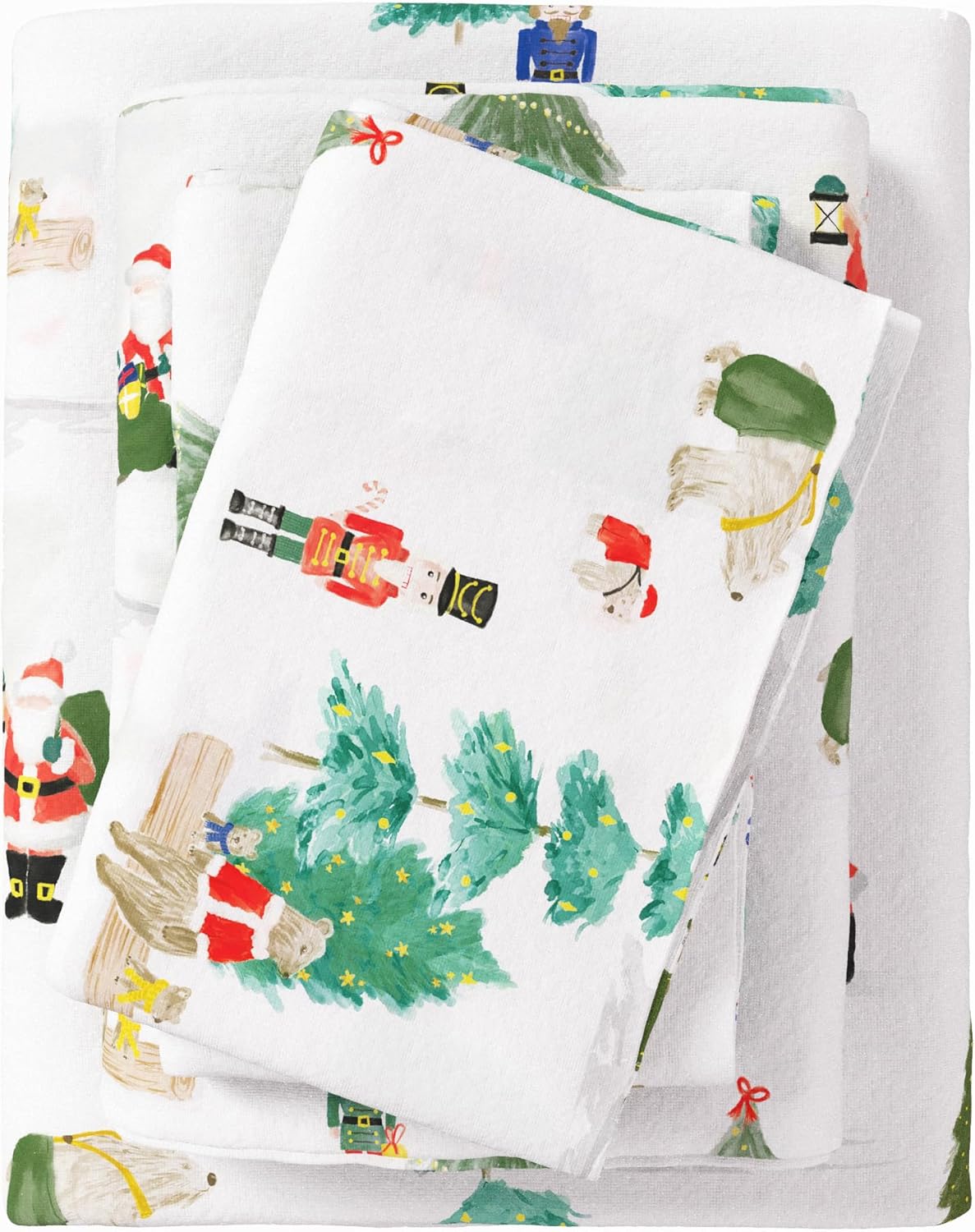 Christmas Flannel Sheet Set Queen Size - Ultra-Soft Bedding