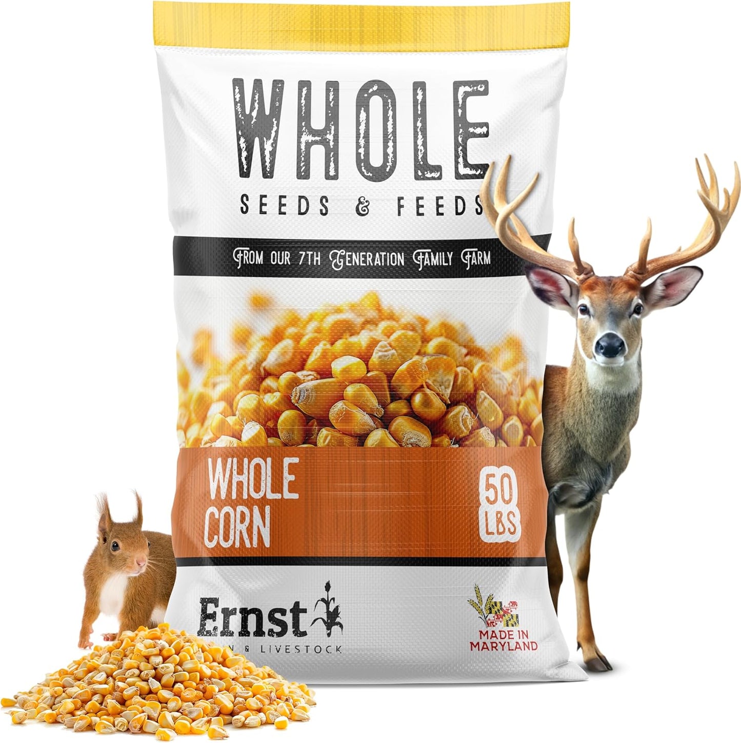 Ernst Grain Whole Corn for Deer, Squirrels, and More - 46lbs