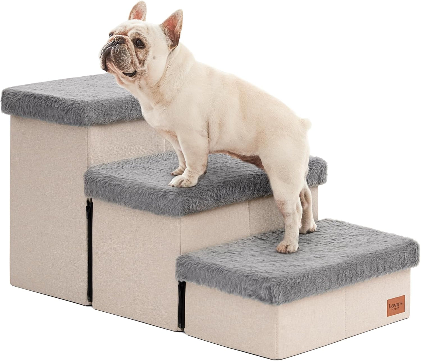 Love's cabin Dog Stairs for High Bed 18in H, 3 Steps for Pets