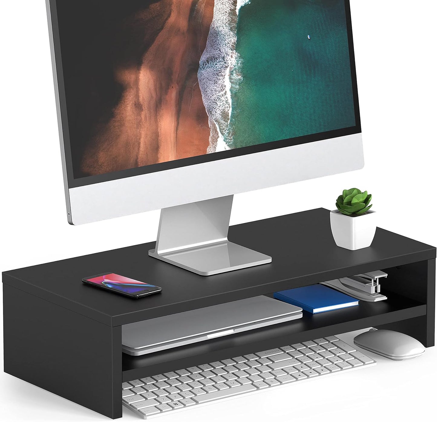 FITUEYES Monitor Stand - Ergonomic 2 Tier Riser for Desk