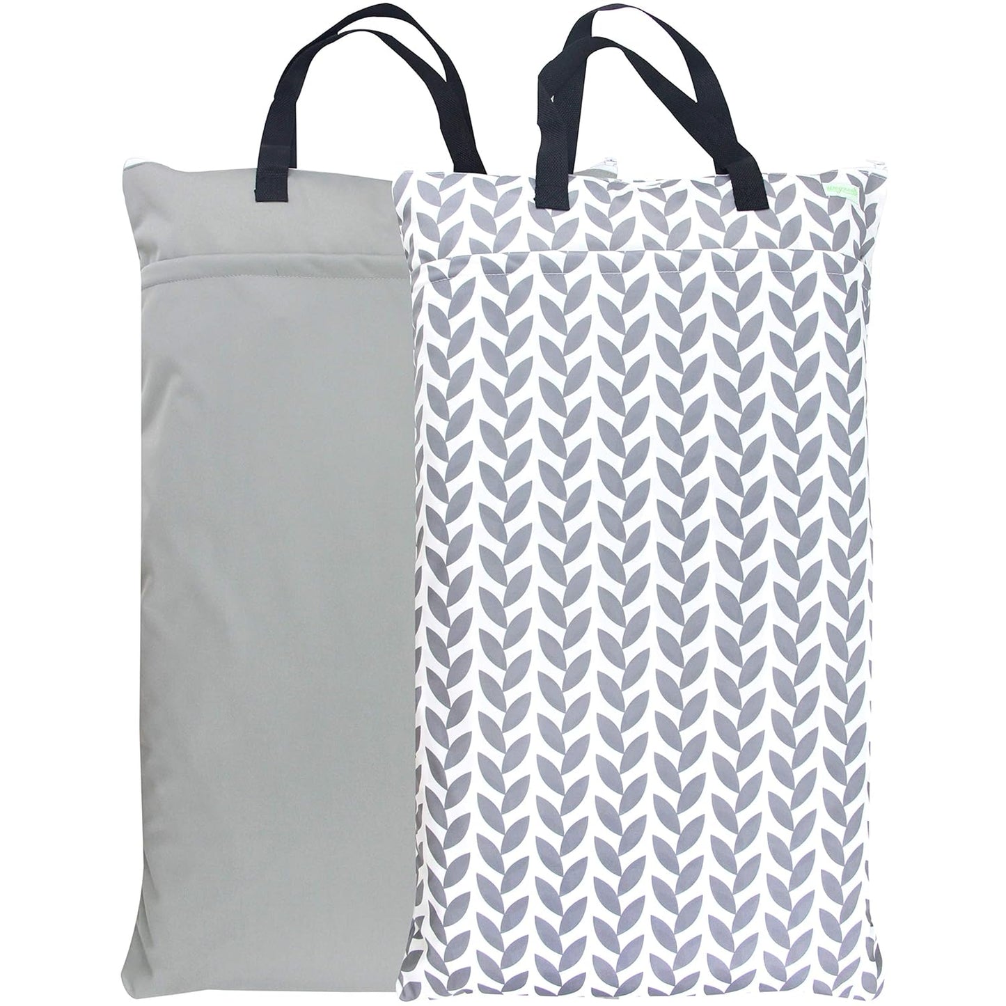 wegreeco Reusable Diaper Bag for On-the-Go (Grey Leaf)