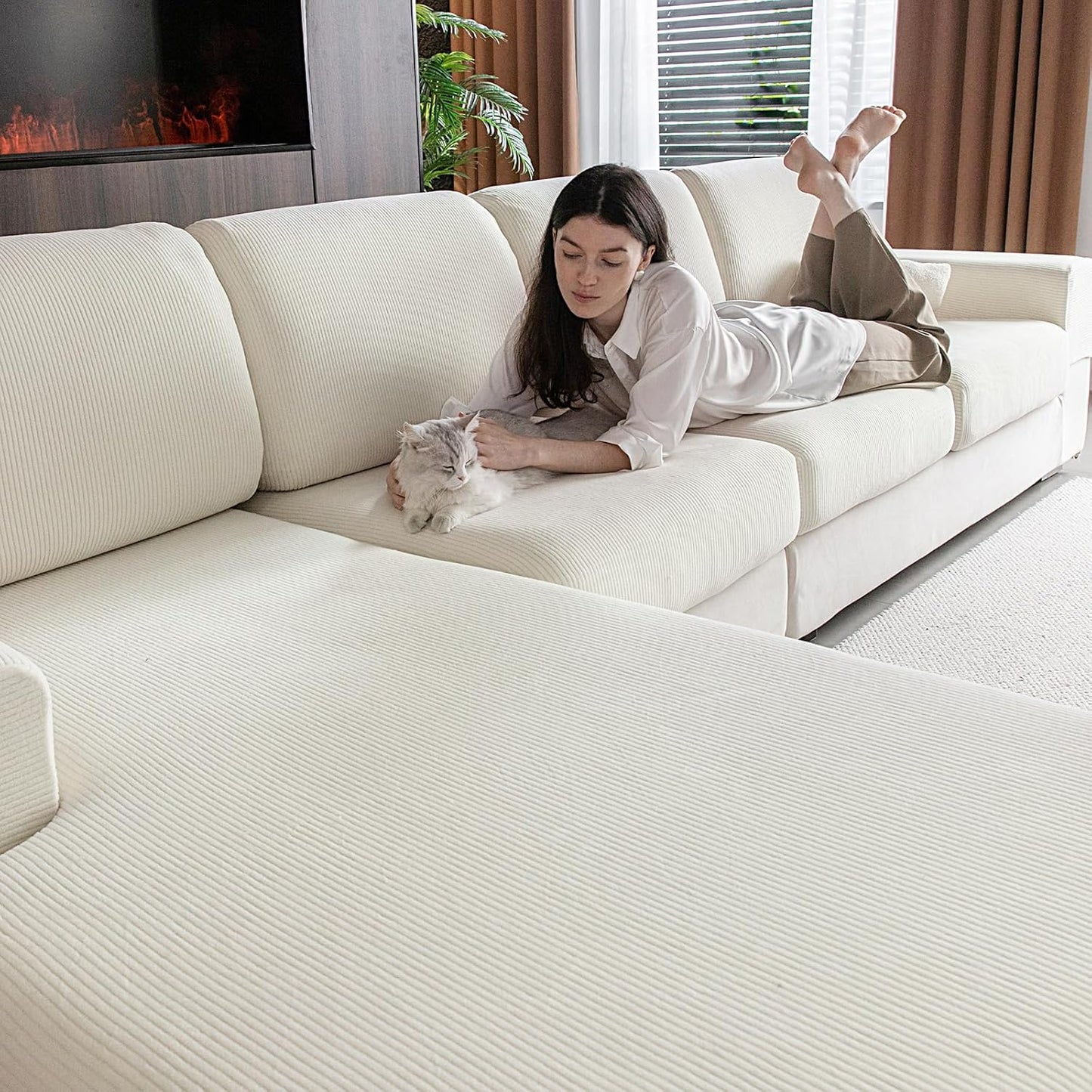 Wear Resistant Stretch Sofa Covers for Pets - 3 Piece Set