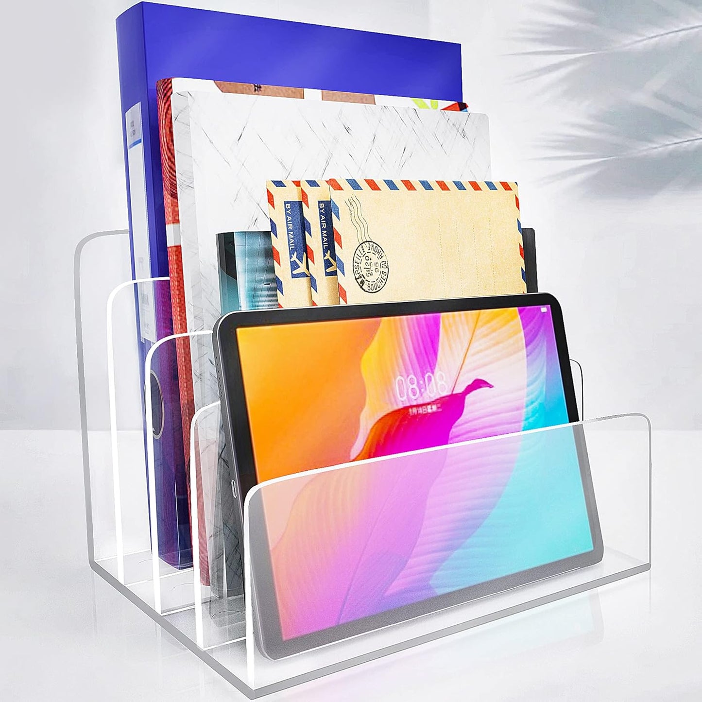 Carooyac Clear Acrylic File Organizer - Efficient Office Desk Solution