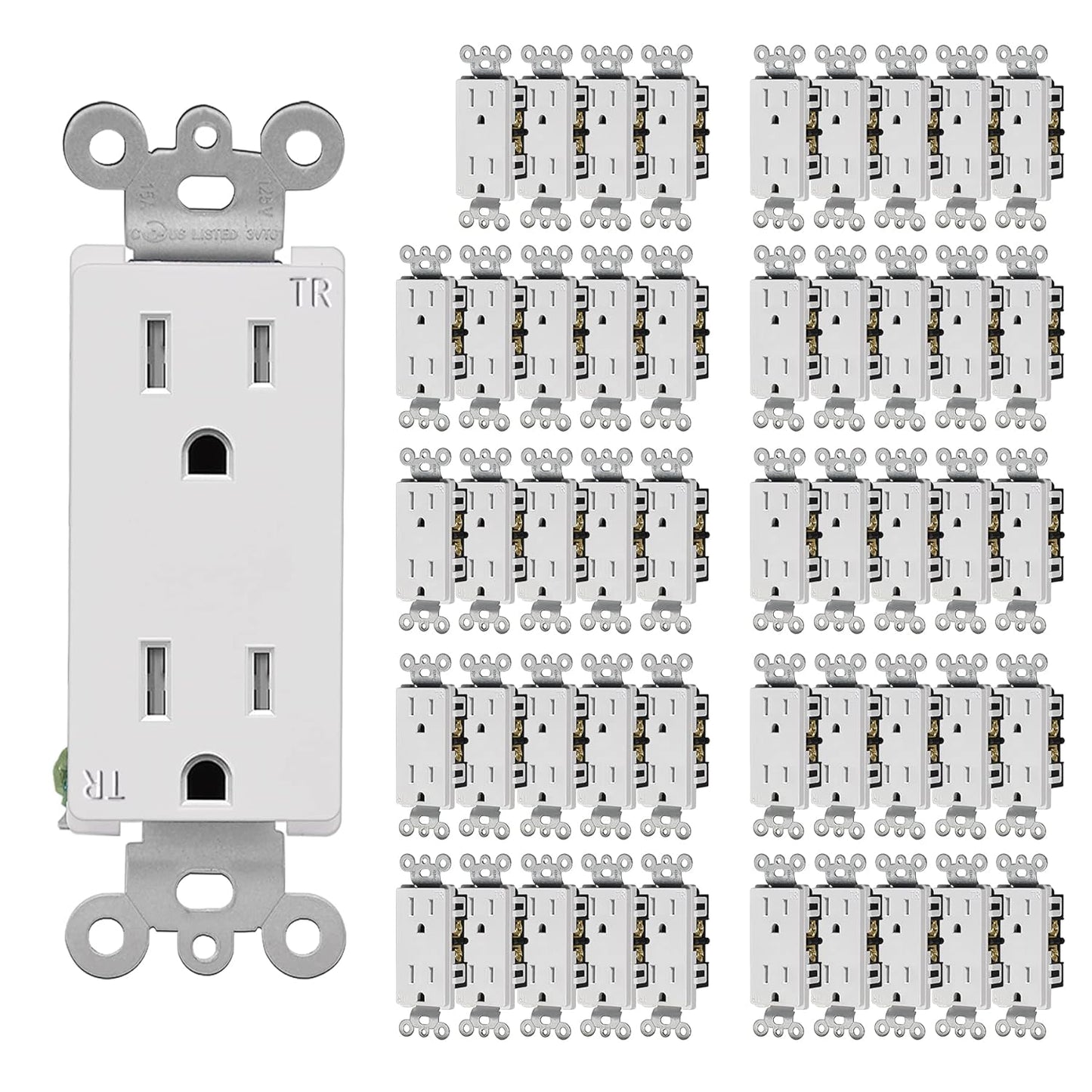 CML 15 Amp Decorator Wall Receptacle Outlet - 50 Pack TR
