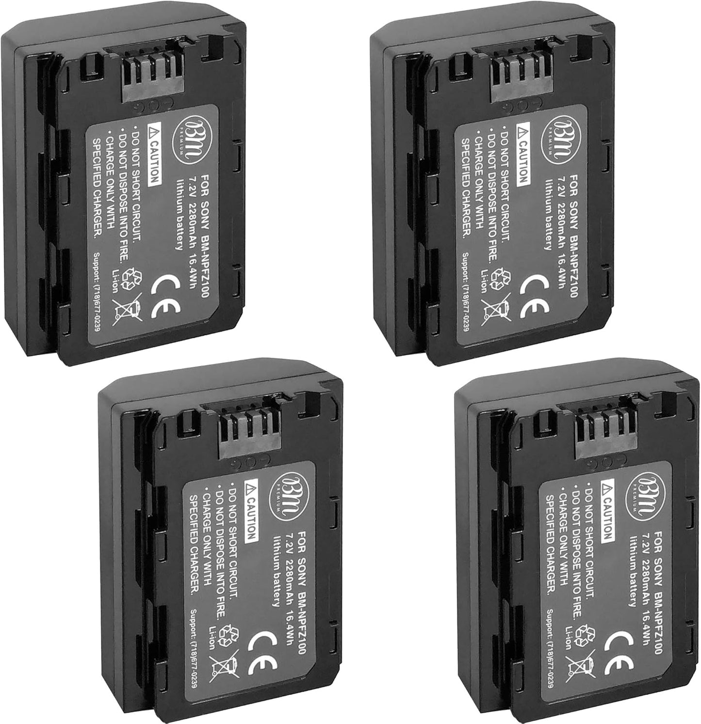 BM Premium NP-FZ100 Batteries for Sony Alpha Cameras - 4 Pack