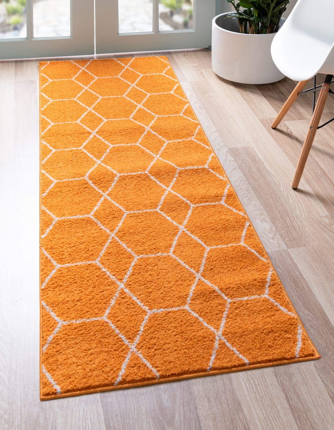 Unique Loom Trellis Frieze Collection Area Rug - Geometric Runner