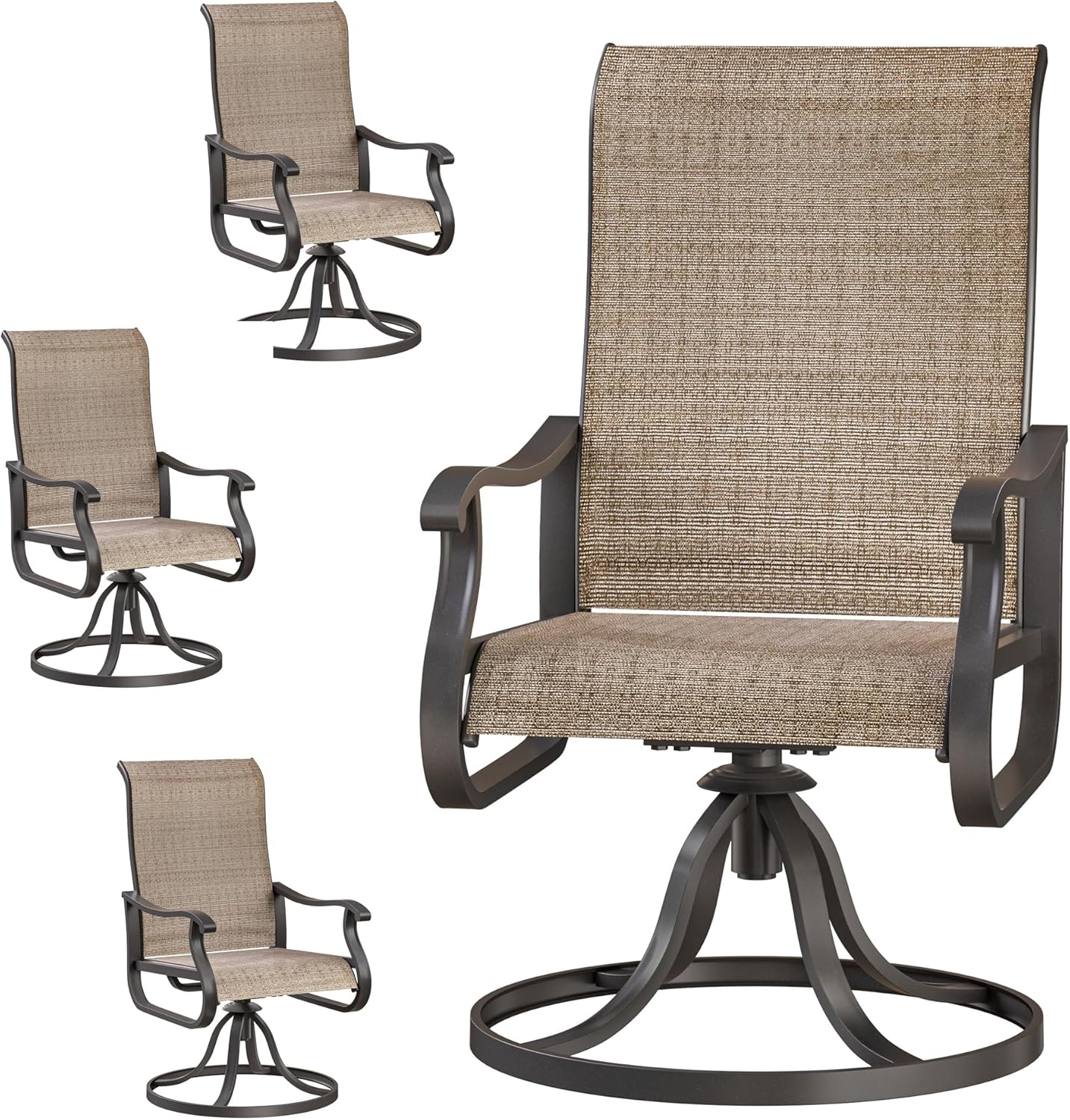Swivel Patio Chairs Set of 4 for Outdoor Dining Comfort
