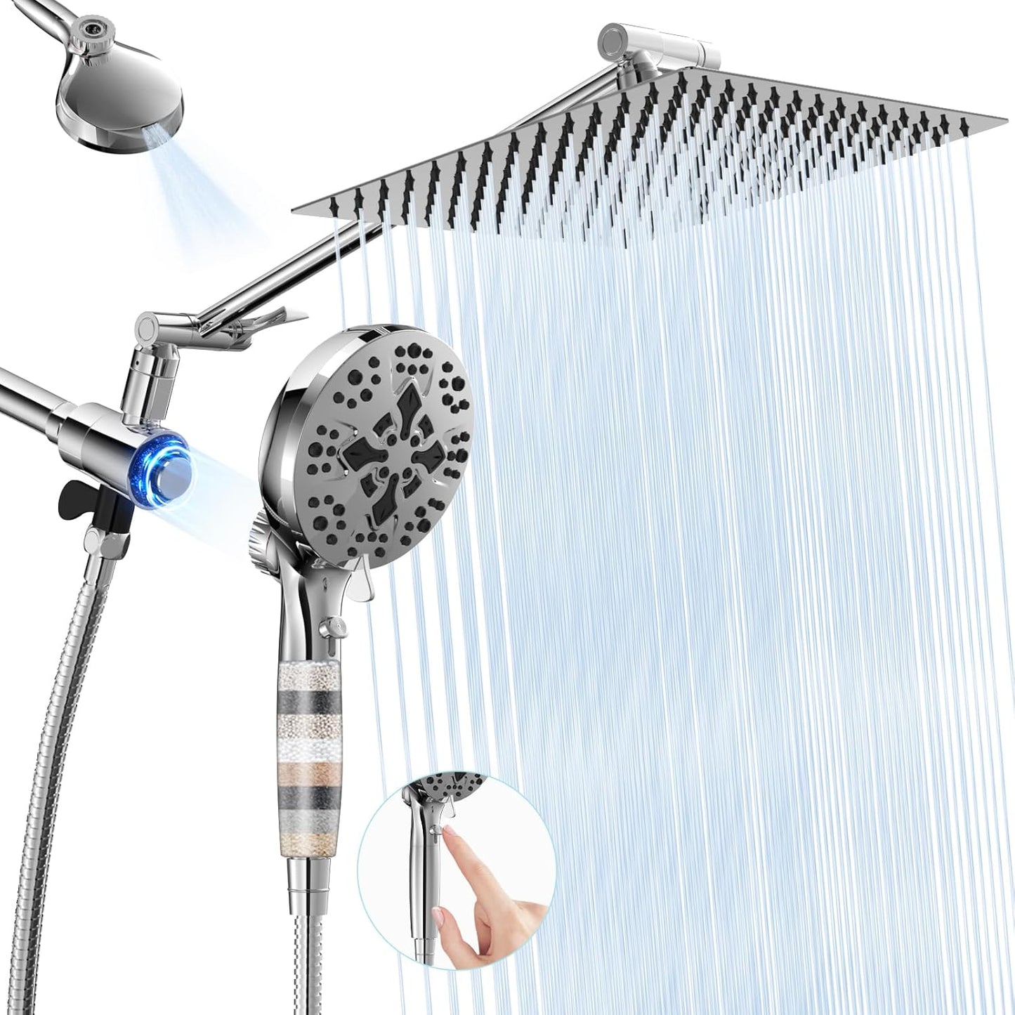 Filtered Shower Head with Handheld Combo for Luxurious Showers