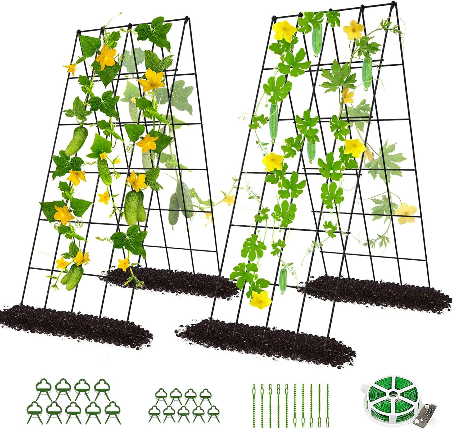 DoCred Cucumber Trellis - Foldable A Frame for Climbing Plants