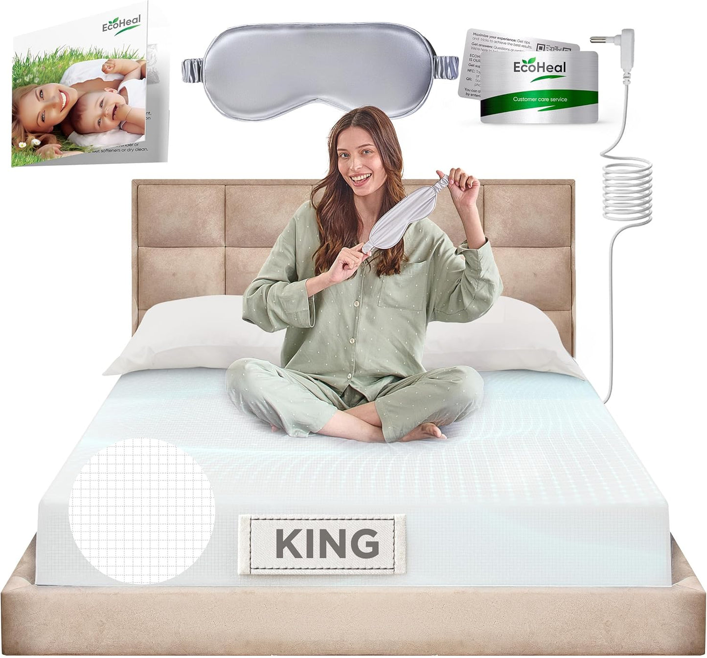 Grounding Sheets King for Better Sleep with Silver and Silk